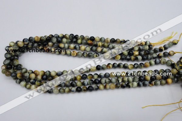 CTE551 15.5 inches 6mm round golden & blue tiger eye beads