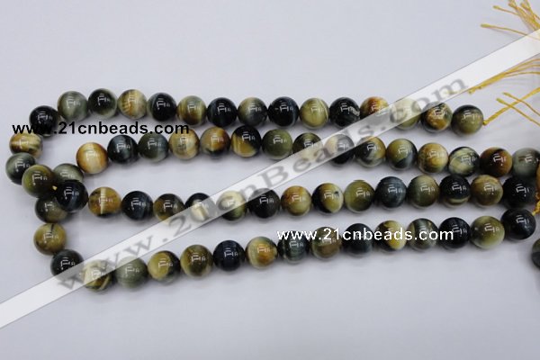 CTE553 15.5 inches 10mm round golden & blue tiger eye beads