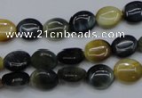 CTE568 15.5 inches 8*10mm oval golden & blue tiger eye beads