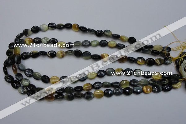 CTE568 15.5 inches 8*10mm oval golden & blue tiger eye beads
