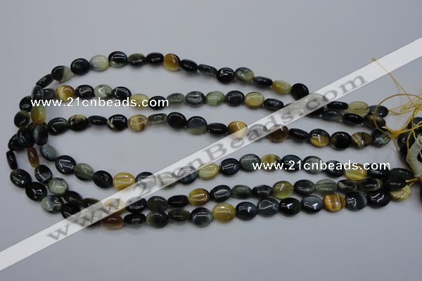 CTE568 15.5 inches 8*10mm oval golden & blue tiger eye beads