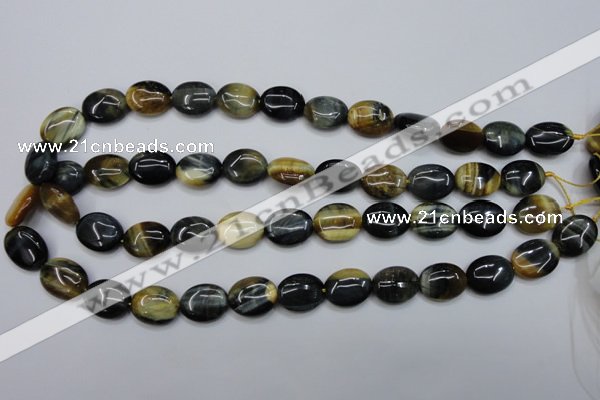 CTE570 15.5 inches 13*17mm oval golden & blue tiger eye beads