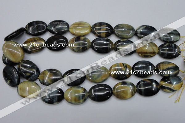 CTE572 15.5 inches 18*25mm oval golden & blue tiger eye beads