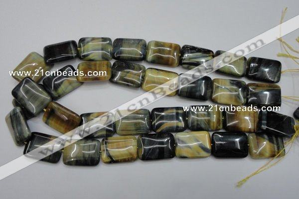 CTE578 15.5 inches 18*25mm rectangle golden & blue tiger eye beads