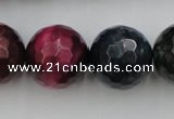 CTE587 15.5 inches 18mm faceted round colorful tiger eye beads