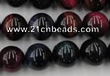 CTE595 15.5 inches 14mm round colorful tiger eye beads wholesale