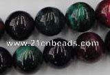 CTE596 15.5 inches 16mm round colorful tiger eye beads wholesale