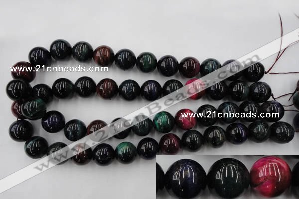 CTE596 15.5 inches 16mm round colorful tiger eye beads wholesale