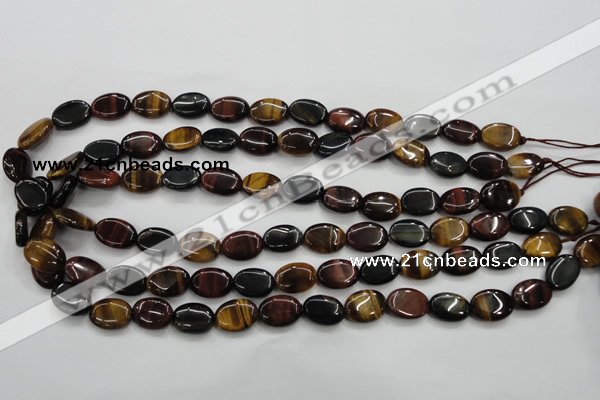 CTE60 15.5 inches 10*14mm oval mixed tiger eye gemstone beads