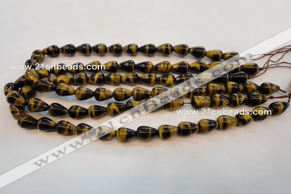 CTE606 15.5 inches 8*12mm teardrop yellow tiger eye beads wholesale