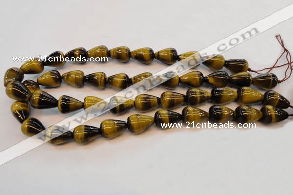 CTE608 15.5 inches 12*16mm teardrop yellow tiger eye beads wholesale