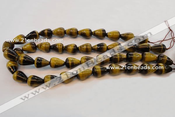 CTE609 15.5 inches 13*18mm teardrop yellow tiger eye beads wholesale