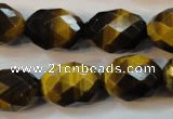 CTE625 15.5 inches 15*20mm faceted rice yellow tiger eye beads wholesale