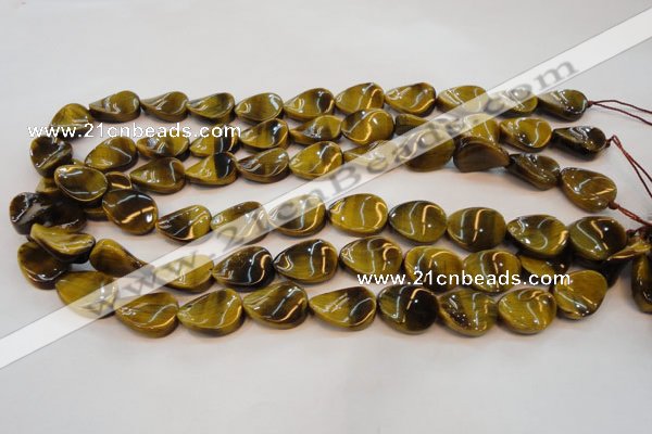 CTE638 15.5 inches 13*18mm twisted oval yellow tiger eye beads wholesale