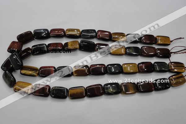 CTE64 15.5 inches 13*18mm rectangle mixed tiger eye gemstone beads