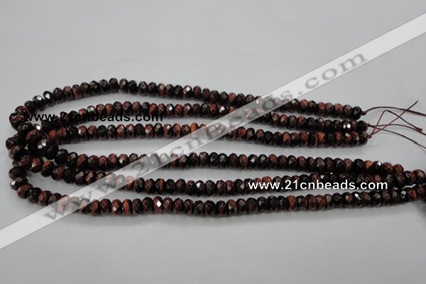 CTE65 15.5 inches 5*8mm faceted rondelle red tiger eye gemstone beads