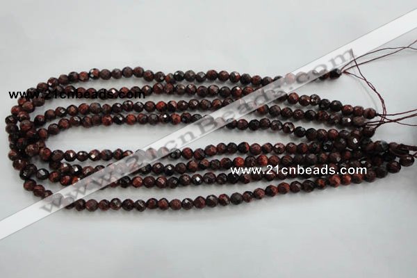 CTE701 15.5 inches 6mm faceted round red tiger eye beads