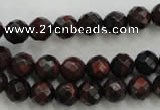 CTE702 15.5 inches 8mm faceted round red tiger eye beads