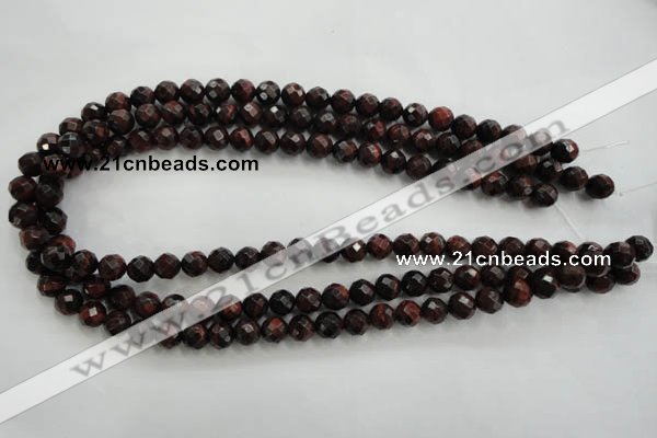 CTE702 15.5 inches 8mm faceted round red tiger eye beads