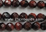 CTE703 15.5 inches 10mm faceted round red tiger eye beads