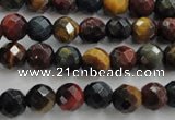 CTE711 15.5 inches 6mm faceted round mixed color tiger eye beads