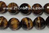 CTE756 15.5 inches 16mm faceted round yellow tiger eye beads wholesale