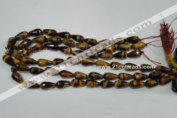CTE761 15.5 inches 10*20mm faceted teardrop yellow tiger eye beads
