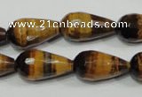 CTE762 15.5 inches 12*22mm faceted teardrop yellow tiger eye beads