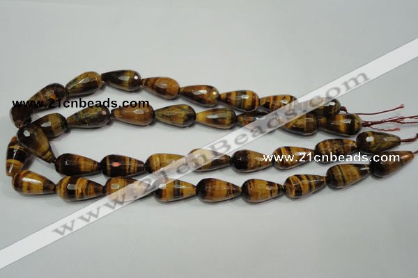 CTE762 15.5 inches 12*22mm faceted teardrop yellow tiger eye beads