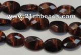 CTE871 15.5 inches 8*10mm faceted oval red tiger eye beads