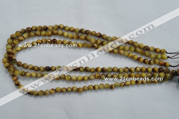 CTE901 15.5 inches 6mm faceted round golden tiger eye beads