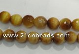 CTE902 15.5 inches 8mm faceted round golden tiger eye beads