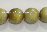 CTE906 15.5 inches 16mm faceted round golden tiger eye beads