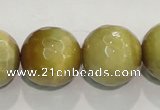 CTE908 15.5 inches 20mm faceted round golden tiger eye beads