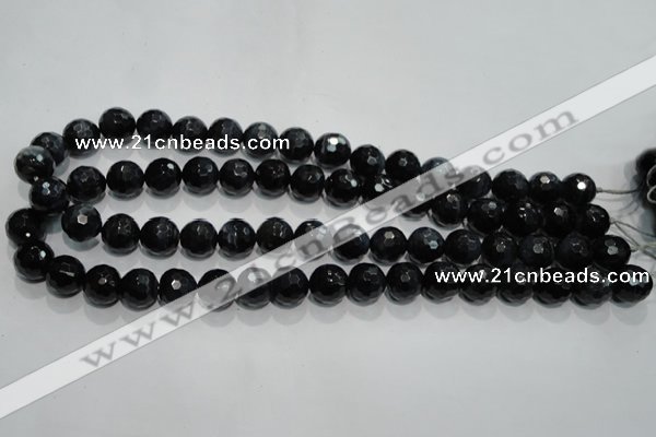 CTE921 15.5 inches 6mm faceted round silver tiger eye beads