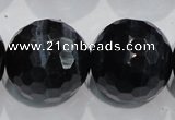 CTE928 15.5 inches 20mm faceted round silver tiger eye beads