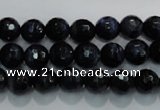 CTE932 15.5 inches 8mm faceted round dyed blue tiger eye beads