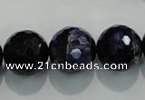 CTE937 15.5 inches 18mm faceted round dyed blue tiger eye beads