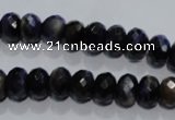 CTE940 15.5 inches 5*8mm faceted rondelle dyed blue tiger eye beads