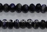 CTE941 15.5 inches 6*10mm faceted rondelle dyed blue tiger eye beads