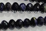 CTE942 15.5 inches 8*12mm faceted rondelle dyed blue tiger eye beads