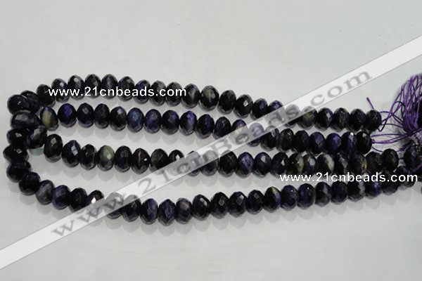 CTE942 15.5 inches 8*12mm faceted rondelle dyed blue tiger eye beads