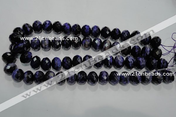 CTE944 15.5 inches 12*16mm faceted rondelle dyed blue tiger eye beads