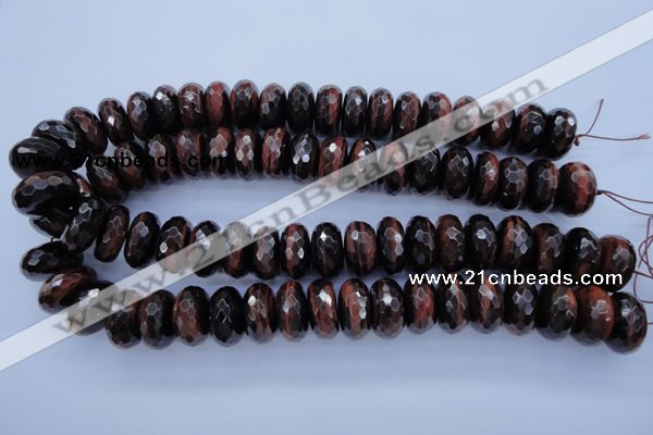 CTE95 15.5 inches 10*20mm faceted rondelle red tiger eye beads