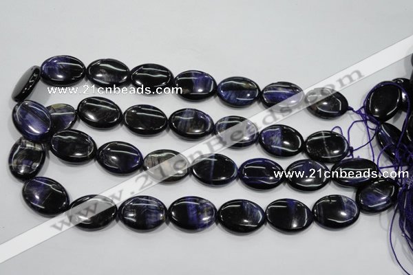 CTE953 15.5 inches 13*18mm oval dyed blue tiger eye beads wholesale