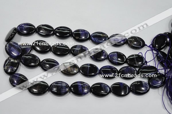 CTE954 15.5 inches 15*20mm oval dyed blue tiger eye beads wholesale