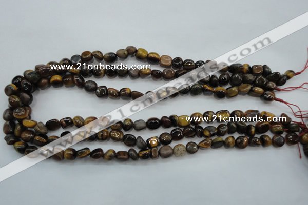 CTE96 15.5 inches 6*9mm nuggets yellow tiger eye beads wholesale