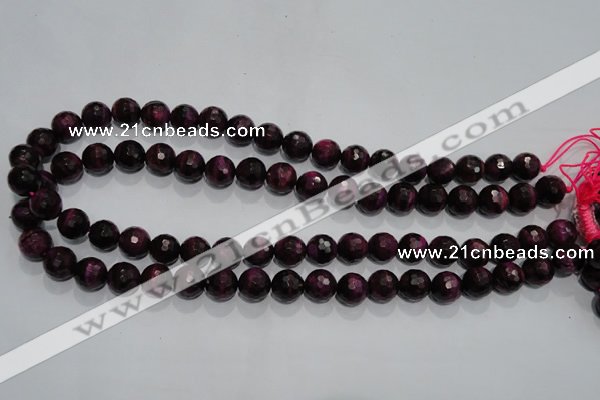 CTE972 15.5 inches 8mm faceted round dyed red tiger eye beads