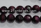 CTE973 15.5 inches 10mm faceted round dyed red tiger eye beads