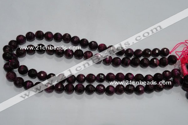 CTE973 15.5 inches 10mm faceted round dyed red tiger eye beads